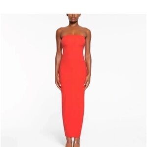 Skims Red Tube Strapless Dress